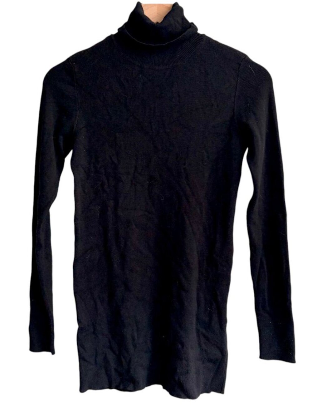 Mamalicious Maternity Black Ribbed Turtleneck Sweater Small